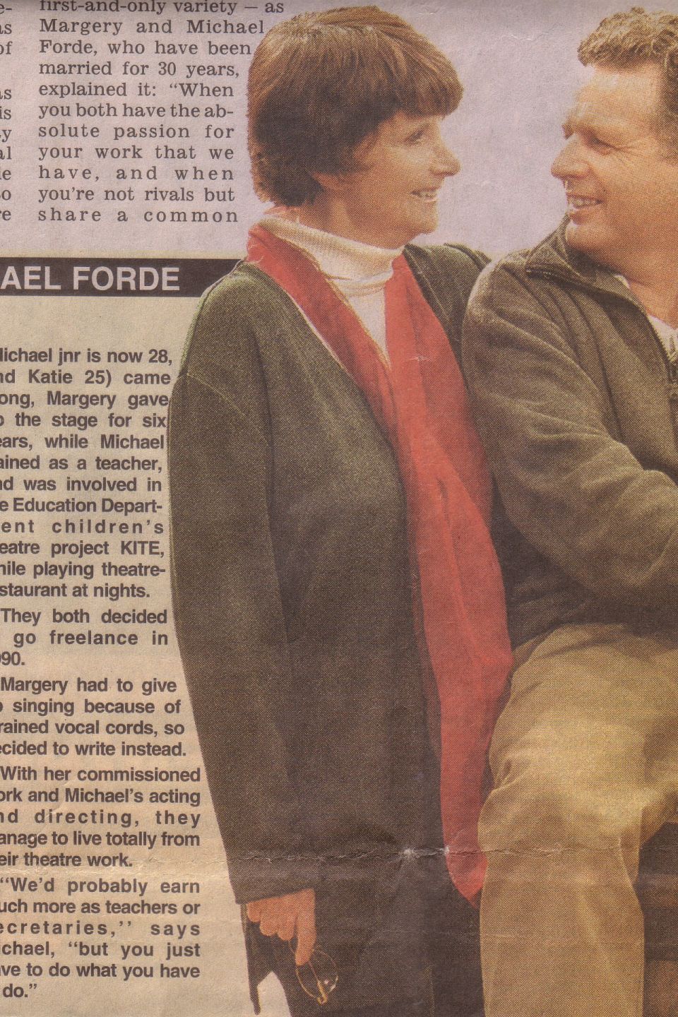 Margery and Michael Forde, The Courier Mail 2000.